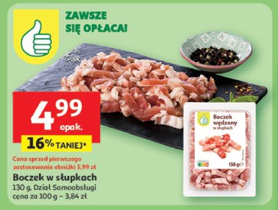 Boczek w s艂upkach Podniesiony kciuk promocja
