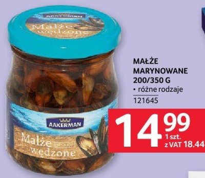 Małże marynowane Akerman promocja w Selgros