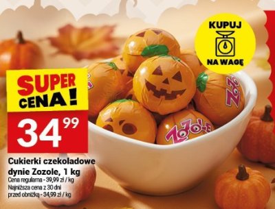 Cukierki czekoladowe dynie Zozole, 1 kg promocja w Twój Market