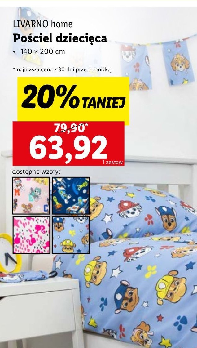 Pościel dziecięca 140 x 200 cm LIVARNO HOME promocja w Lidl