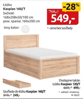 Łóżko Kaspian 160/T promocja w Black Red White