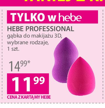 Gąbka do makijażu 3d różowa Hebe professional promocje