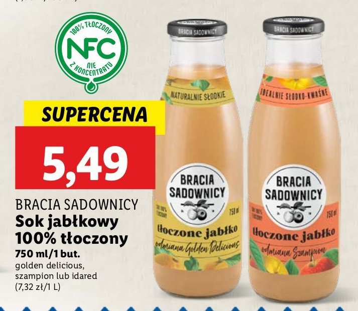 Sok tłoczony jabłko odmiana golden delicious Bracia sadownicy promocja