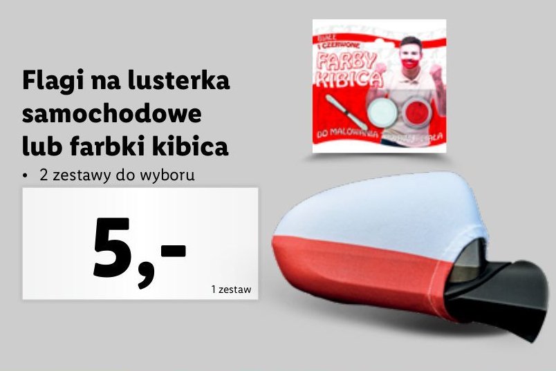 Farbiki kibica biało-czerwone promocja