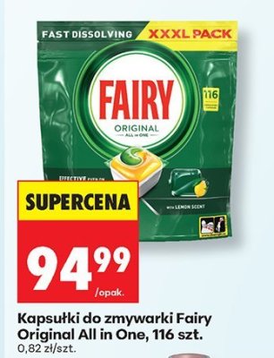 Kapsułki do zmywarki Fairy Original All in One promocja w Biedronka