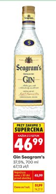 Gin Seagram's 37,5%, 700 ml promocja w Biedronka