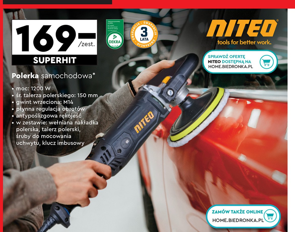 Polerka samochodowa Niteo tools promocja