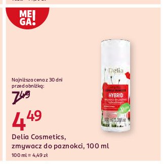 Zmywacz do lakieru hybrydowego Delia promocja w Rossmann