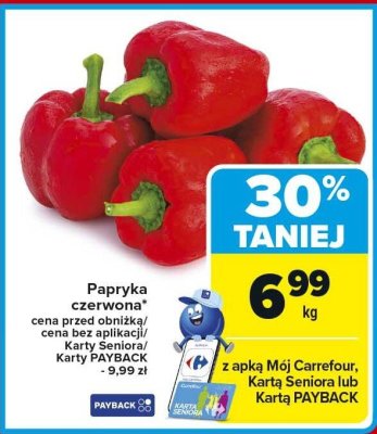 Papryka czerwona -30% promocja w Carrefour