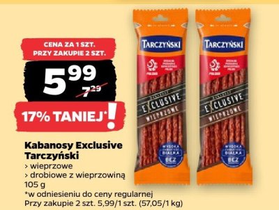 Kabanosy Exclusive drobiowe z wieprzowiną promocja w Netto