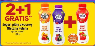 Jogurt pitny owocowy Mleczna Polana brzoskwiniowy 400g promocja w POLOmarket