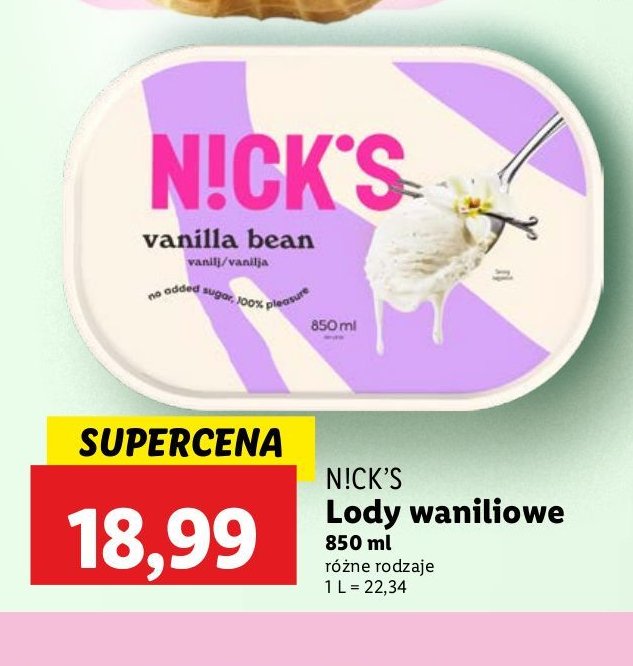 Lody waniliowe N!ck's promocja w Lidl