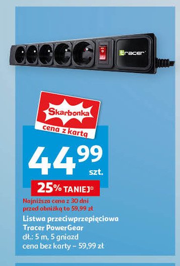 Listwa power gear 5 m Tracer promocja w Auchan