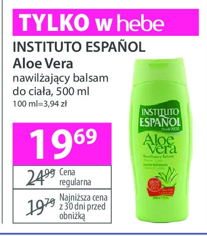 Balsam do ciała aloe vera Instituto espanol promocja