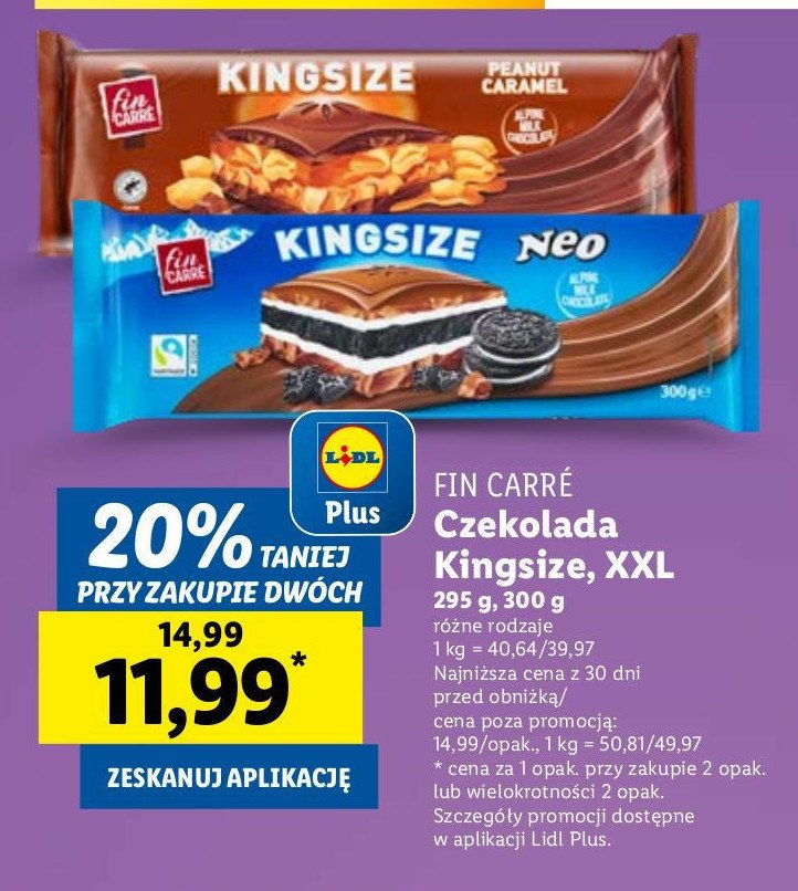 Czekolada kingsize neo Fin carre promocja