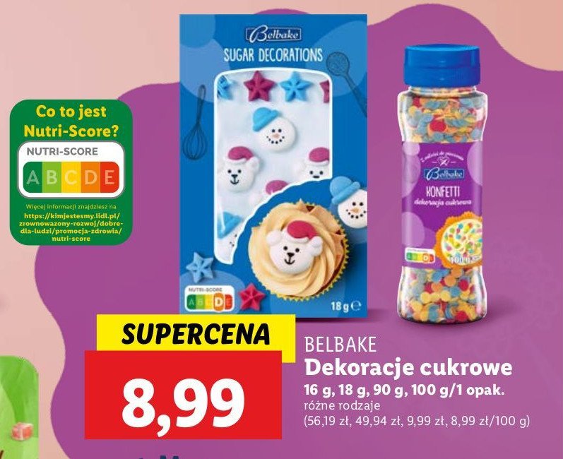 Dekoracje cukrowe konfetti Belbake promocja