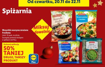 Warzywa mrożone Freshona różne rodzaje promocja w Lidl