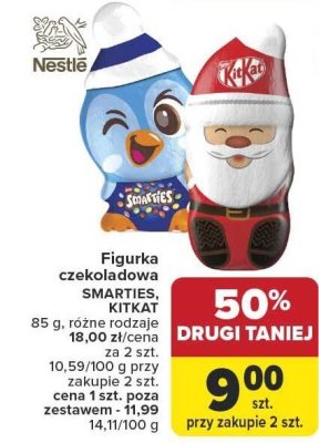 Figurka czekoladowa SMARTIES, KITKAT 5 - 11 g, różne rodzaje promocja w Carrefour