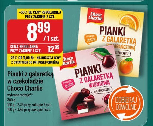 Pianki z galaretką wiśniową Choco charlie promocja