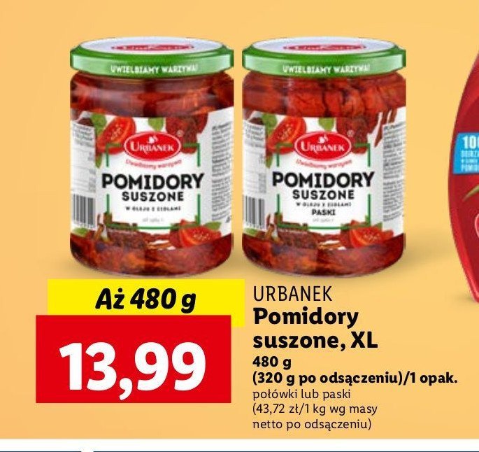 Pomidory suszone w oleju z ziołami Urbanek promocja