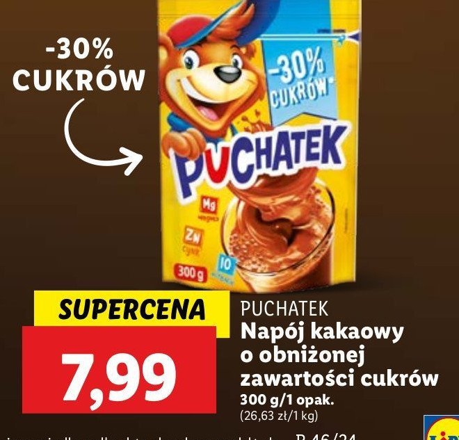 Kakao 30% mniej cukrów Puchatek promocja