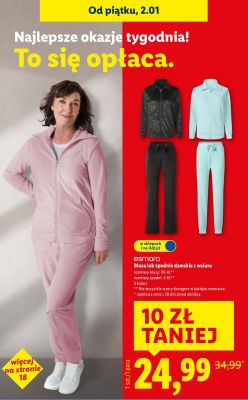 Bluza lub spodnie damskie z weluru Esmara promocja w Lidl
