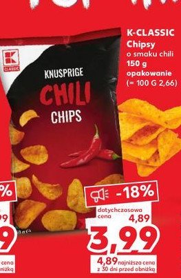 Chipsy chili K-classic promocja