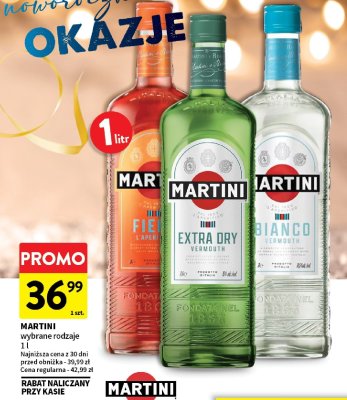 Vermouth MARTINI wybrane rodzaje 1l promocja w Intermarche