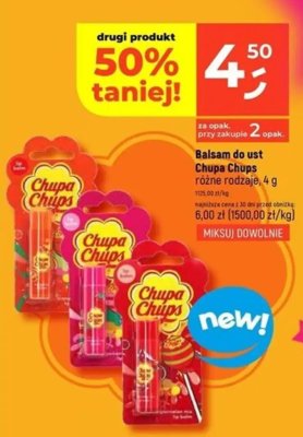 Balsam do ust Chupa Chups różne rodzaje 4 g promocja w Dealz