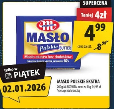 Masło polskie ekstra Mlekovita promocja w Arhelan