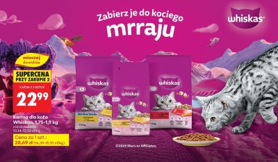 Karma dla kota Whiskas, 1,75-1,9 kg promocja w Biedronka