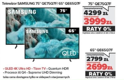 Telewizor 65" QE65Q7F promocja w NEONET