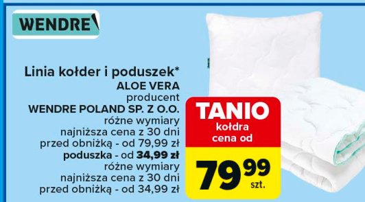 Poduszka aloe vera Wendre promocja