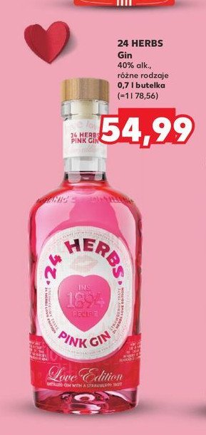 Gin 24 herbs pink promocja w Kaufland