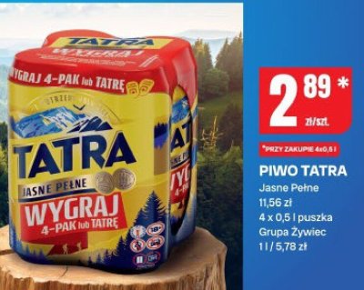 Piwo Tatra Jasne Pełne promocja w Chorten