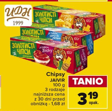Chipsy serowe JAIVIR promocja