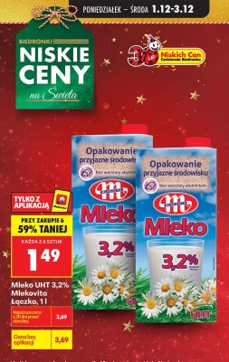 Mleko UHT 3,2% Mlekovita Łączka, 1 l promocja w Biedronka