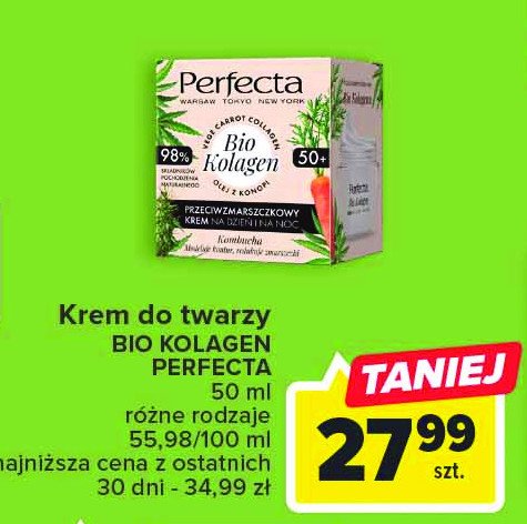 Przeciwzmarszczkowy krem na dzień i na noc 50+ PERFECTA BIO KOLAGEN promocja