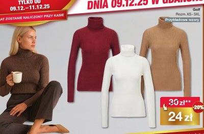 Golf damski z długim rękawem różne wzory i kolory promocja w Woolworth