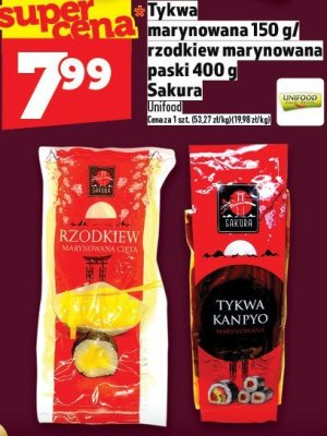 Tykwa marynowana 150 g / rzodkiew marynowana / paski 400 g promocja w TOPAZ