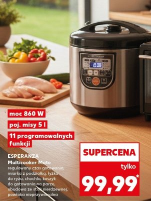 Multicooker Matte regulowany czas gotowania, miarka z podziałką, łyżka do ryżu, chochla, koszyk do gotowania na parze promocja w Kaufland