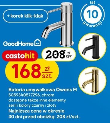 Bateria umywalkowa Owens M chrom promocja w Castorama