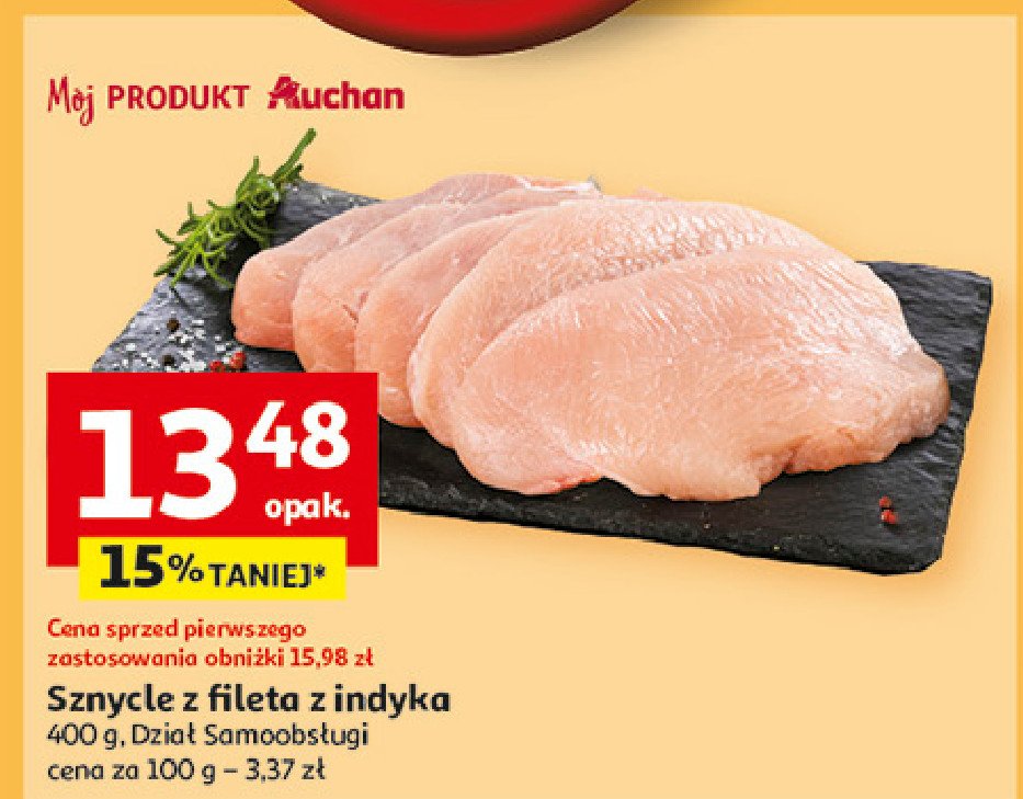 Sznycel z fileta z piersi indyka Auchan promocja w Auchan