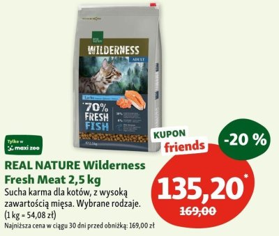 Karma sucha REAL NATURE Wilderness Fresh Meat 2,5 kg promocja w MAXI ZOO