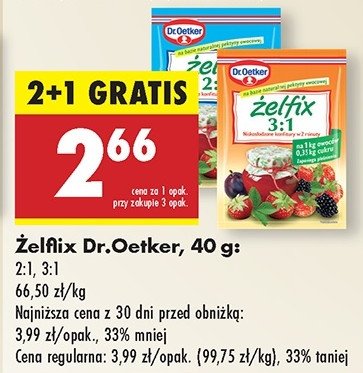 Żelfix 2:1 Dr. oetker promocja w Biedronka