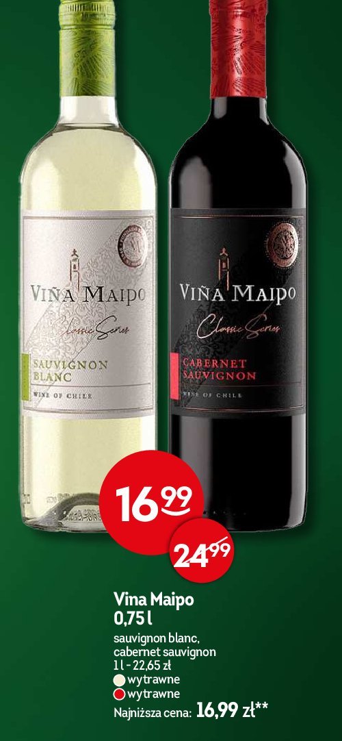 Wino VINA MAIPO SAUVIGNON BLANC promocja