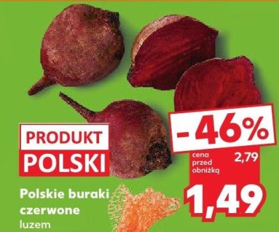 Buraki polskie czerwone luzem promocja w Kaufland