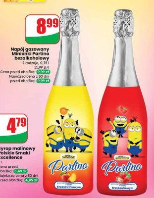 Napój gazowany Minionki Partino bezalkoholowy 2 rodzaje promocja w Dino