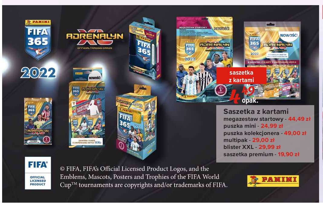 Blister adrenalin xl 2022 Panini fifa 365 promocja