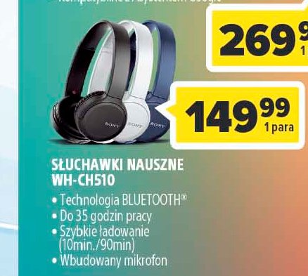 Słuchawki wh-ch500l niebieski Sony promocja